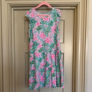 Lilly Pulitzer Pink and Green Girls Casual Dress